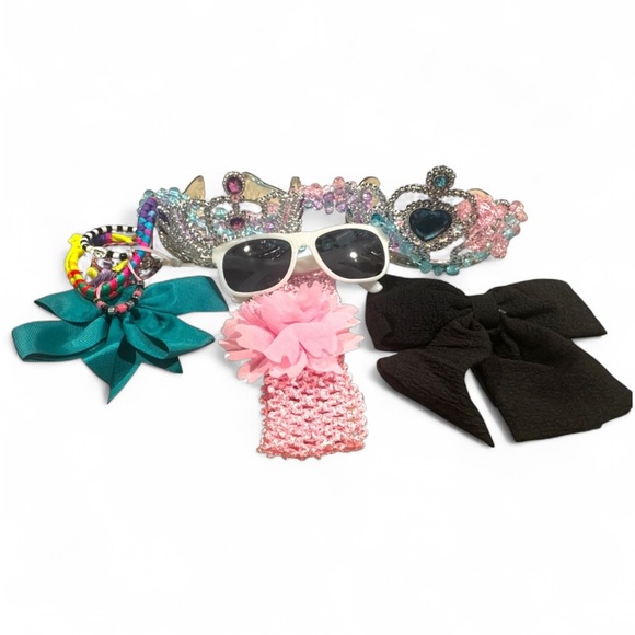 Kids Accessories Set with Teal and Black Bows - Picture 1 of 2